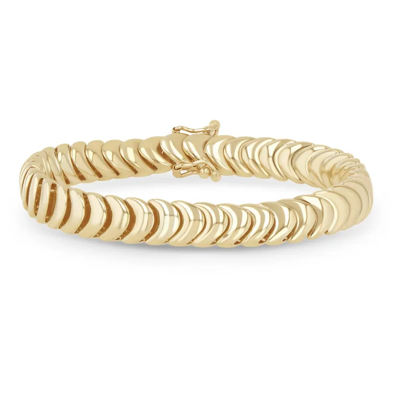 14k Gold Caterpillar Chain Bracelet sold by Zoe Chicco