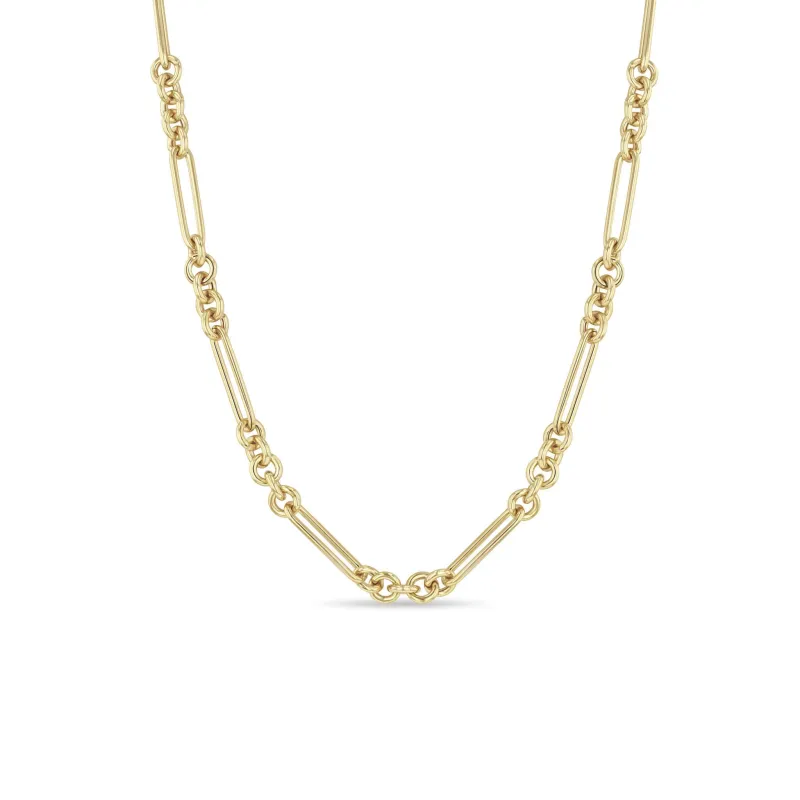 14k Gold Large Mixed Paperclip & Rolo Chain Necklace sold by Zoe Chicco