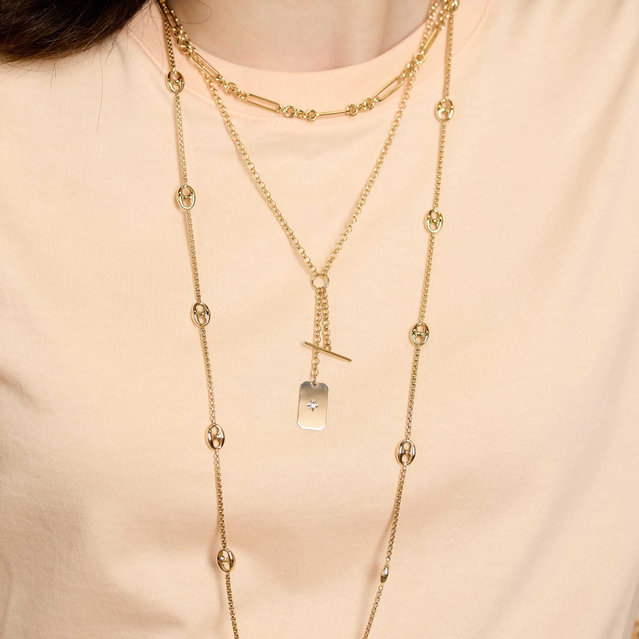 14k Gold Large Mixed Paperclip & Rolo Chain Necklace sold by Zoe Chicco product image thumbnail 2