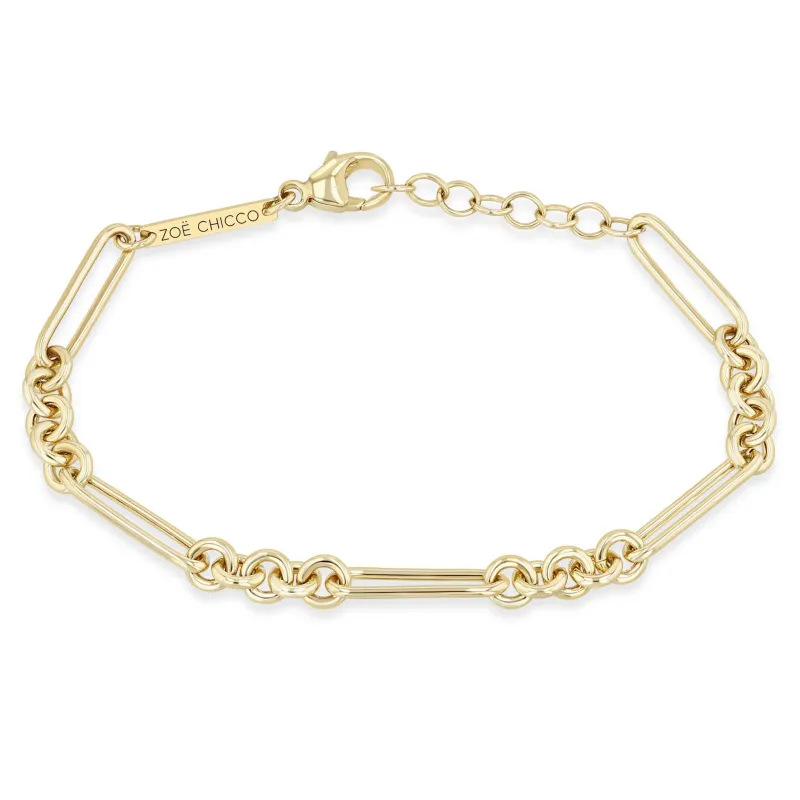 14k Gold Large Paperclip Rolo Chain Bracelet sold by Zoe Chicco