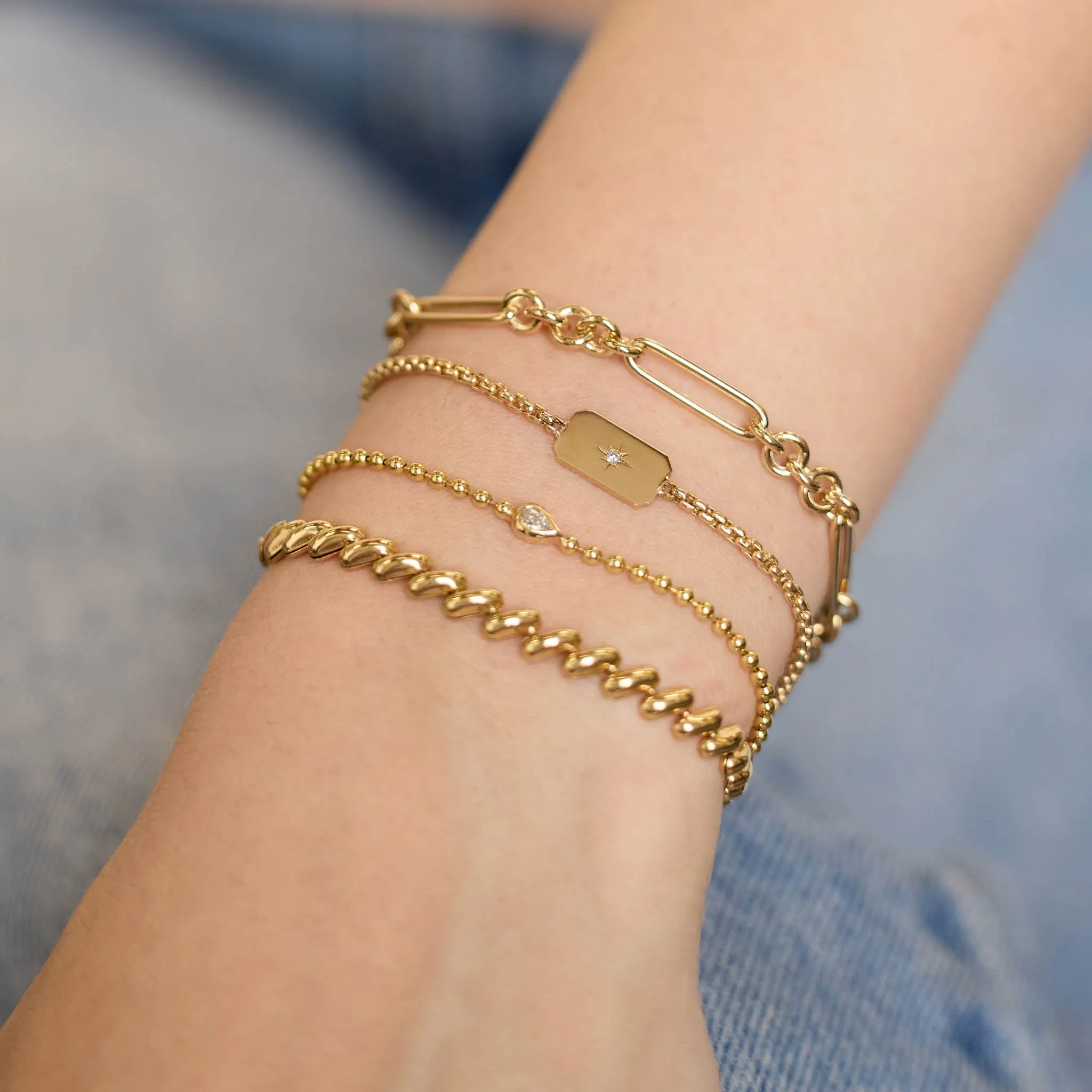 14k Gold Large Paperclip Rolo Chain Bracelet sold by Zoe Chicco product image thumbnail 3