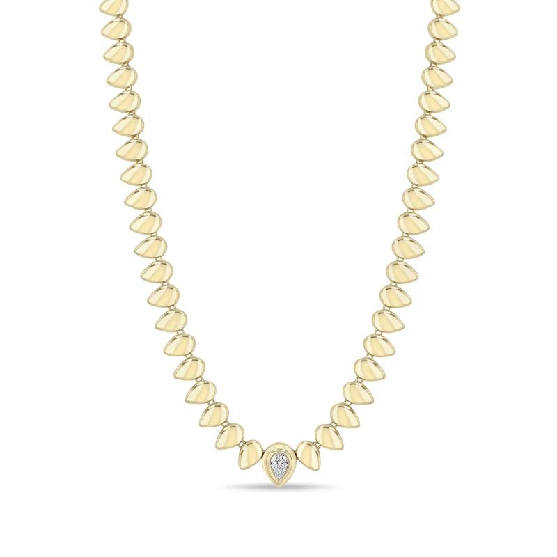 14k Pear Diamond Bezel Teardrop Eternity Necklace sold by Zoe Chicco