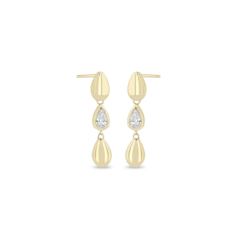 14k Pear Diamond Teardrop Earrings sold by Zoe Chicco