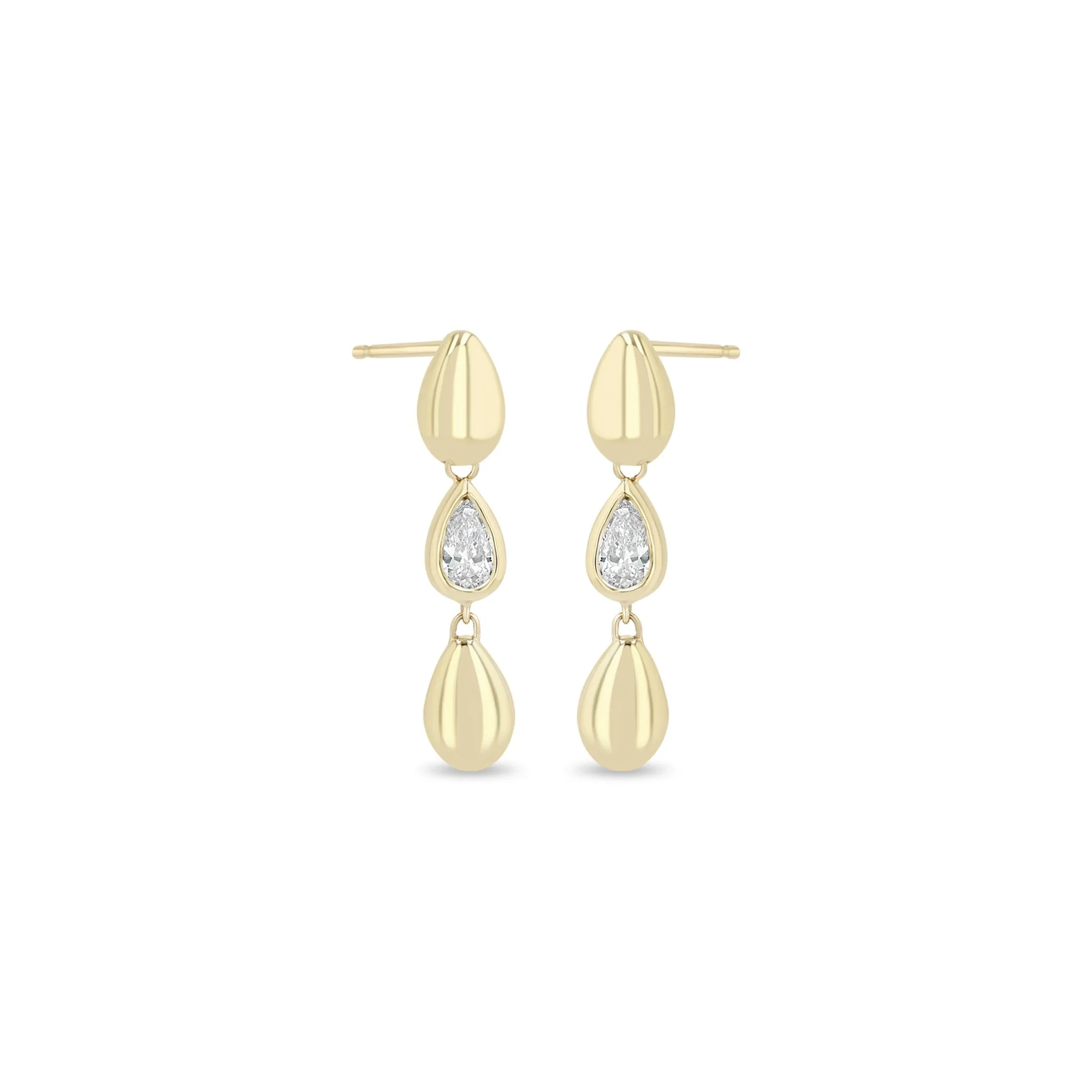 14k Pear Diamond Teardrop Earrings sold by Zoe Chicco