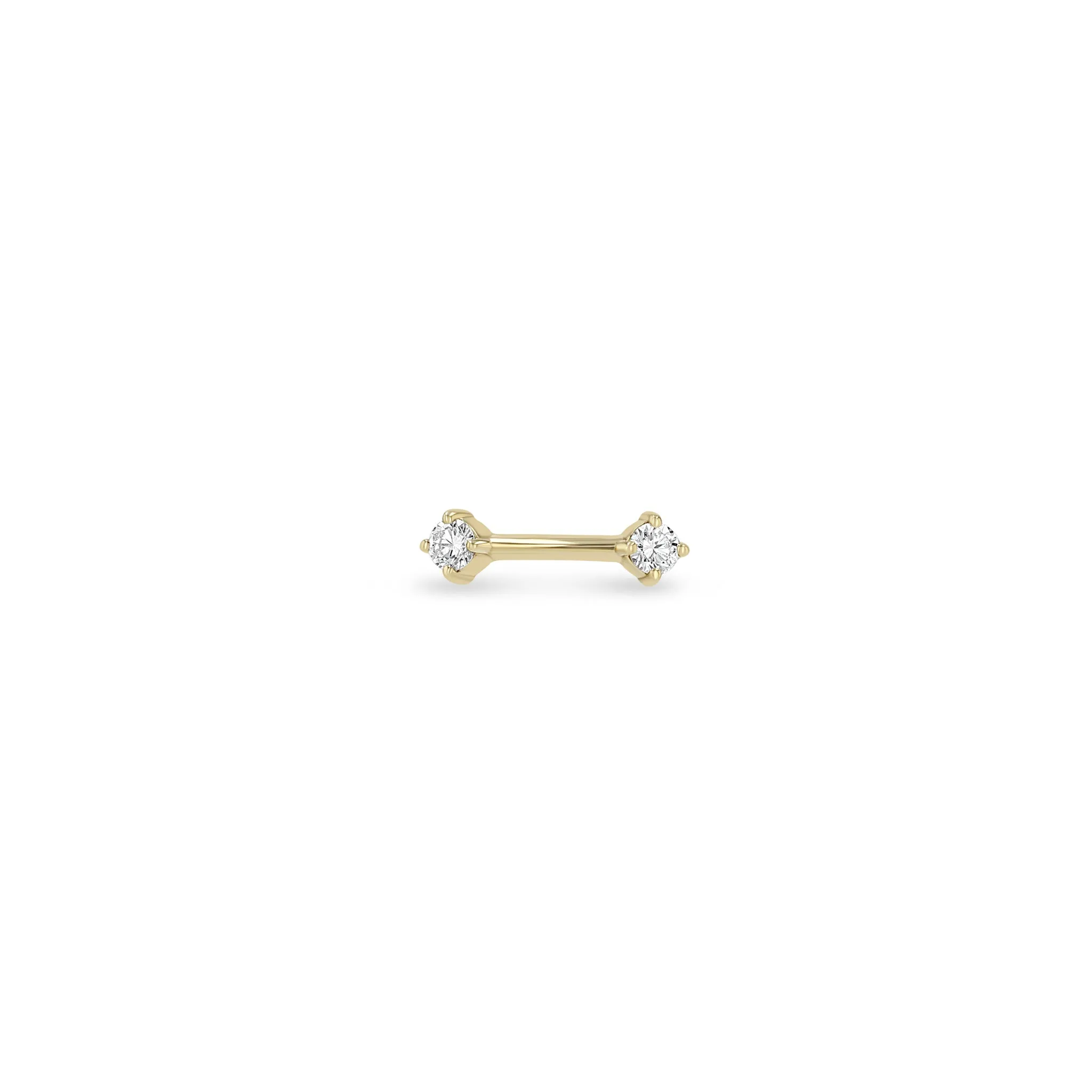 14k Double Prong Diamond Dash Studs sold by Zoe Chicco product image thumbnail 3