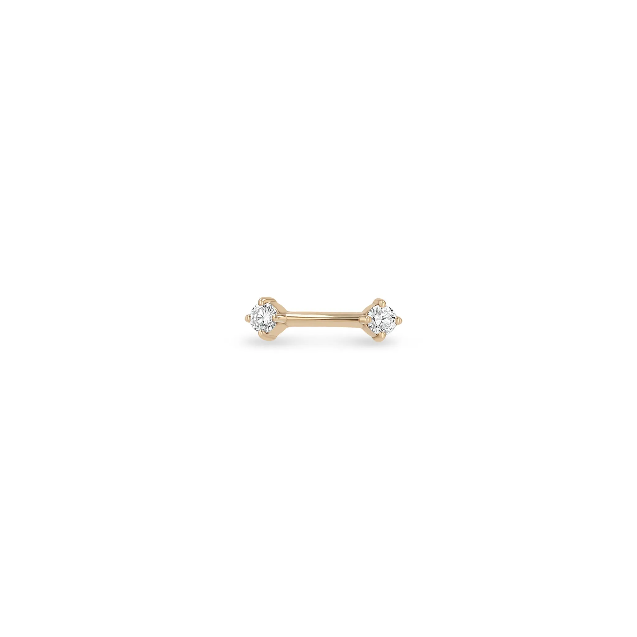 14k Double Prong Diamond Dash Studs sold by Zoe Chicco product image thumbnail 5