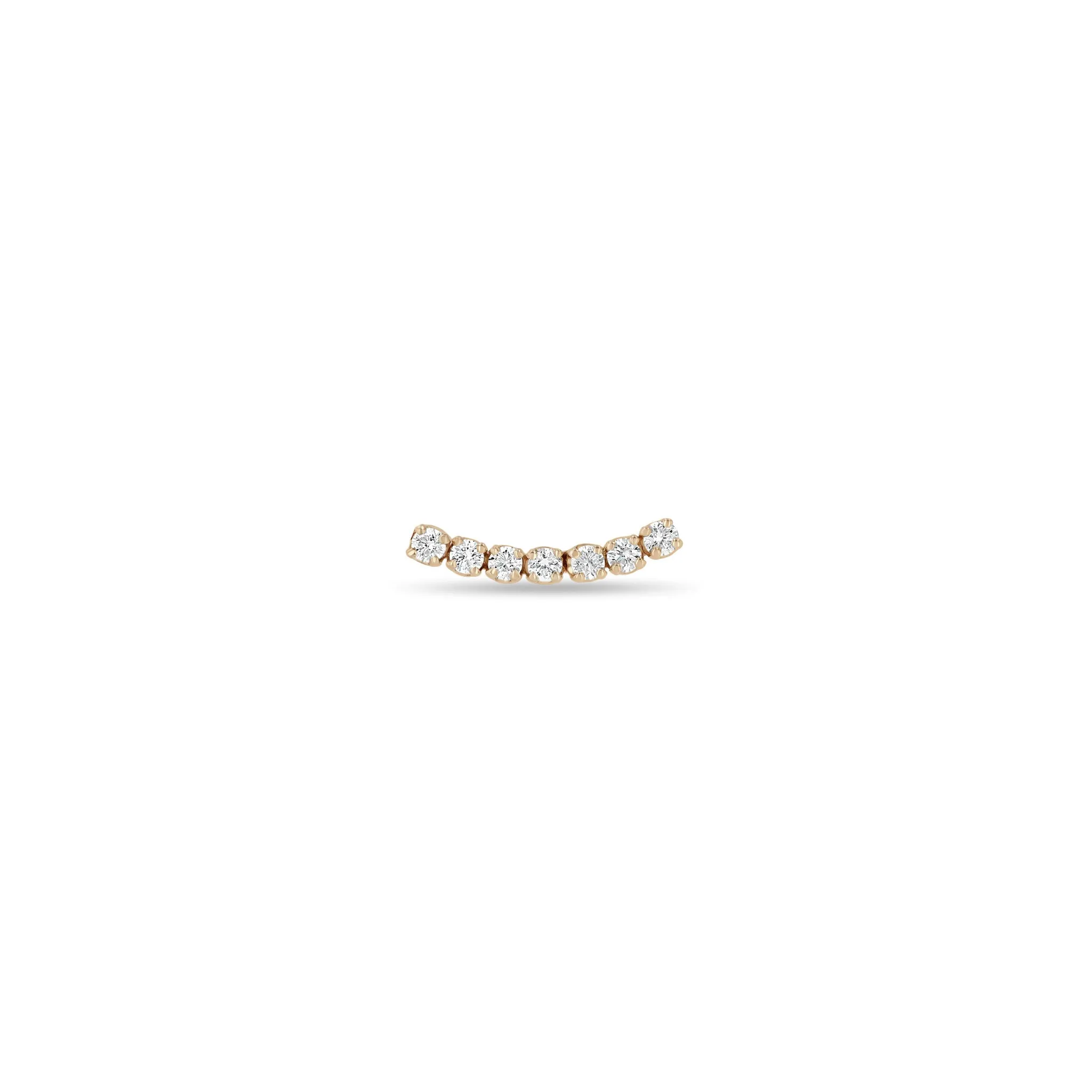 14k 7 Prong Diamond Curve Studs sold by Zoe Chicco product image thumbnail 5