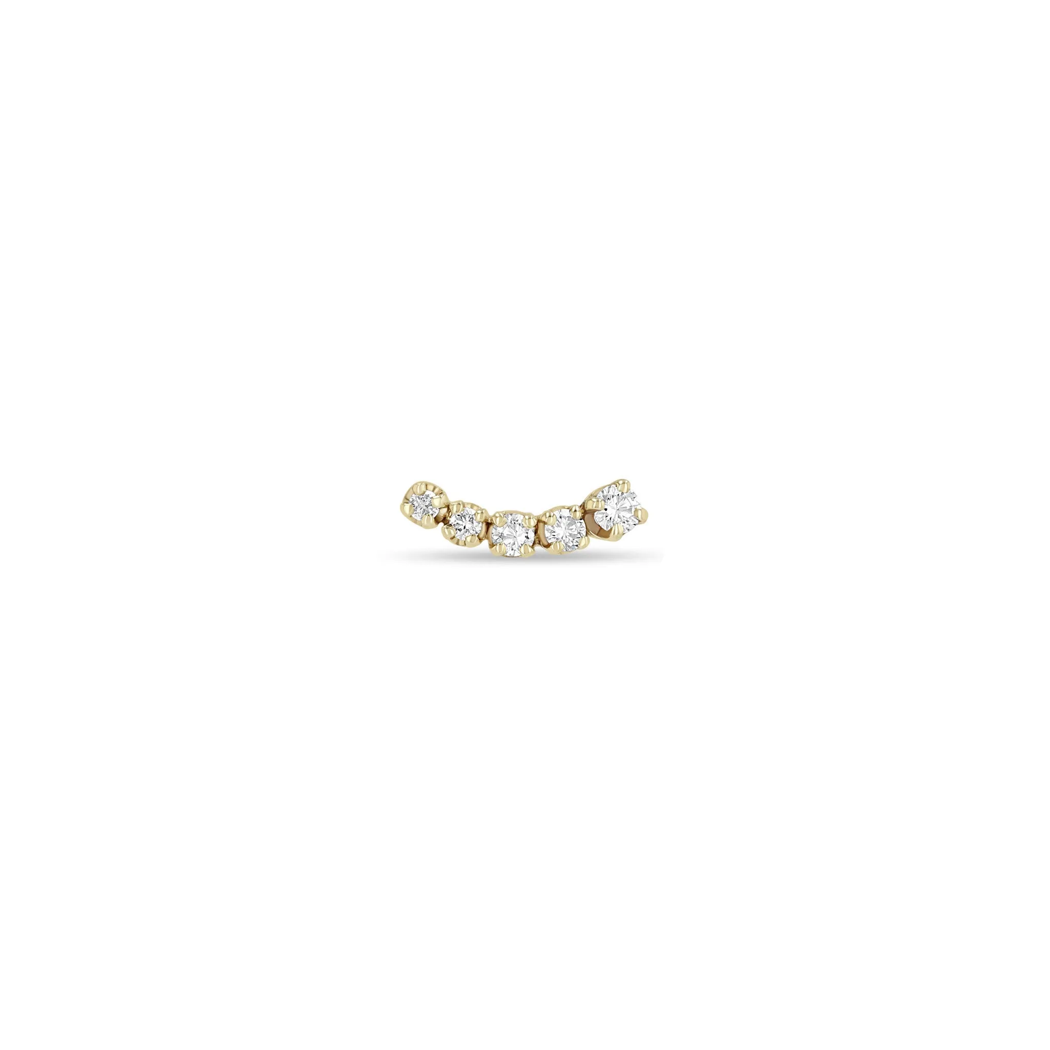 14k 5 Tapered Prong Diamond Curve Studs sold by Zoe Chicco product image thumbnail 4