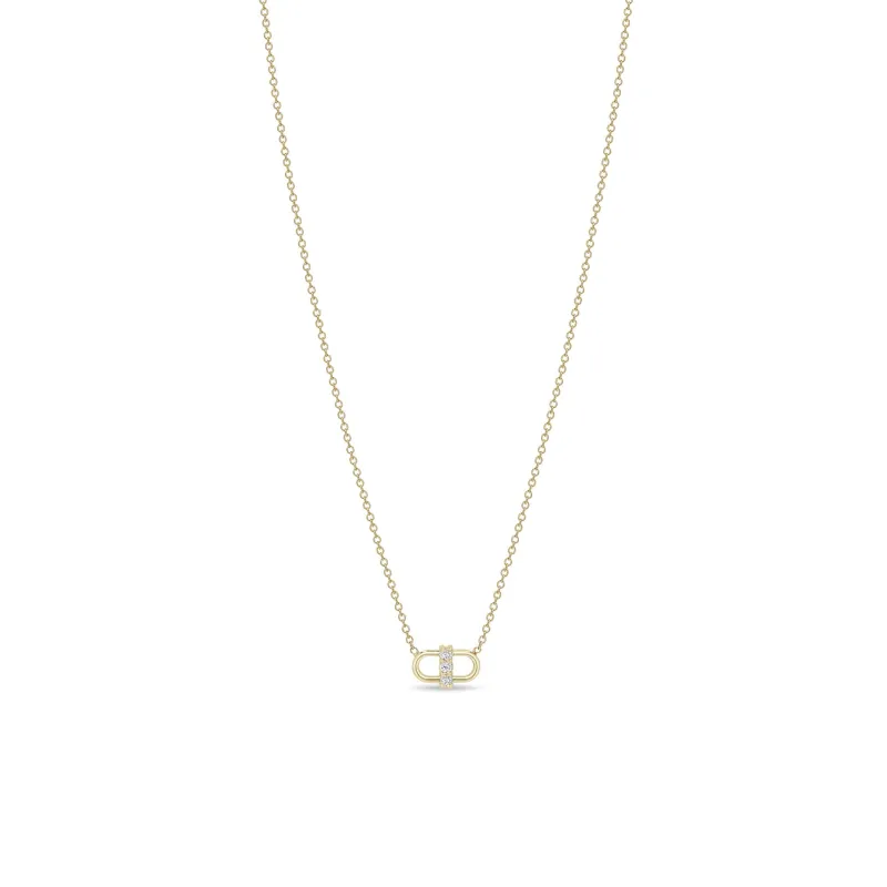 14k 3 Prong Diamond Open Link Necklace sold by Zoe Chicco