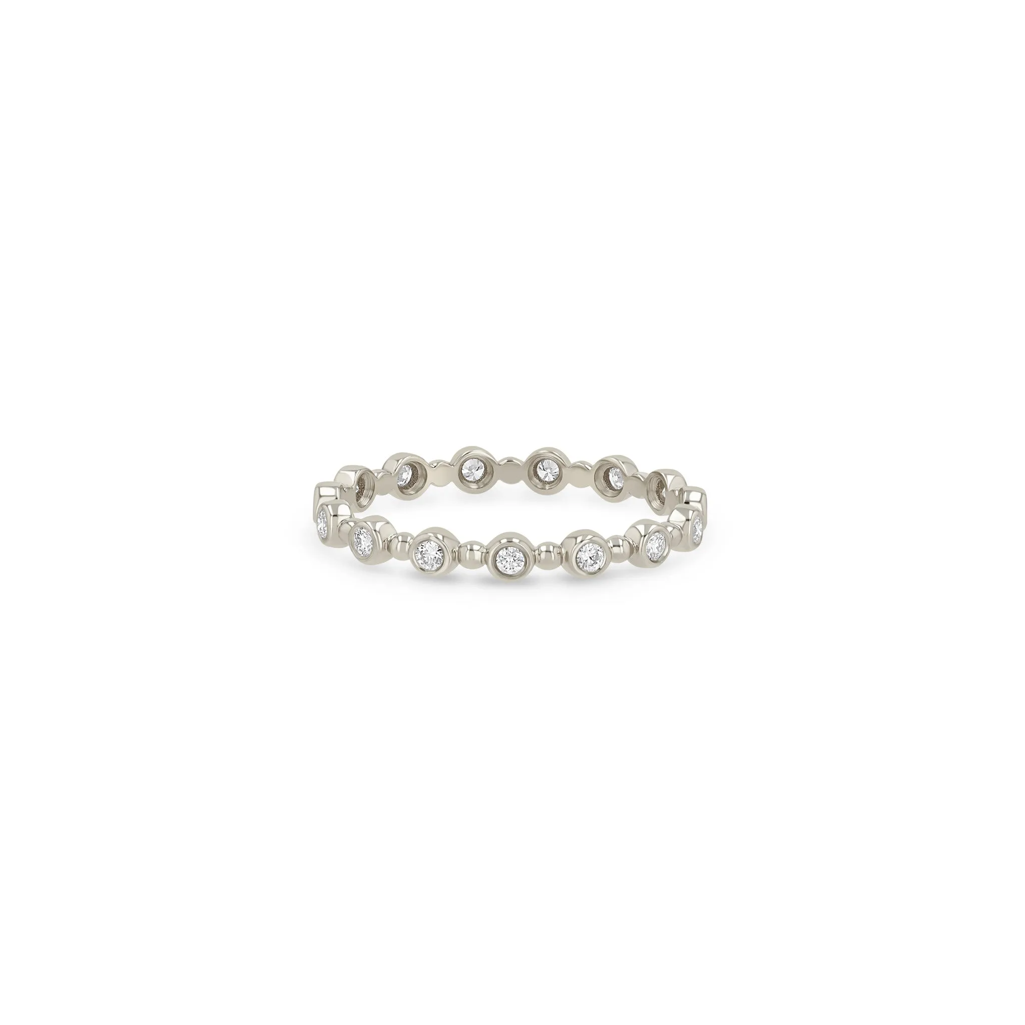 14k Alternating Diamond Bezel & Bead Eternity Ring sold by Zoe Chicco product image thumbnail 4