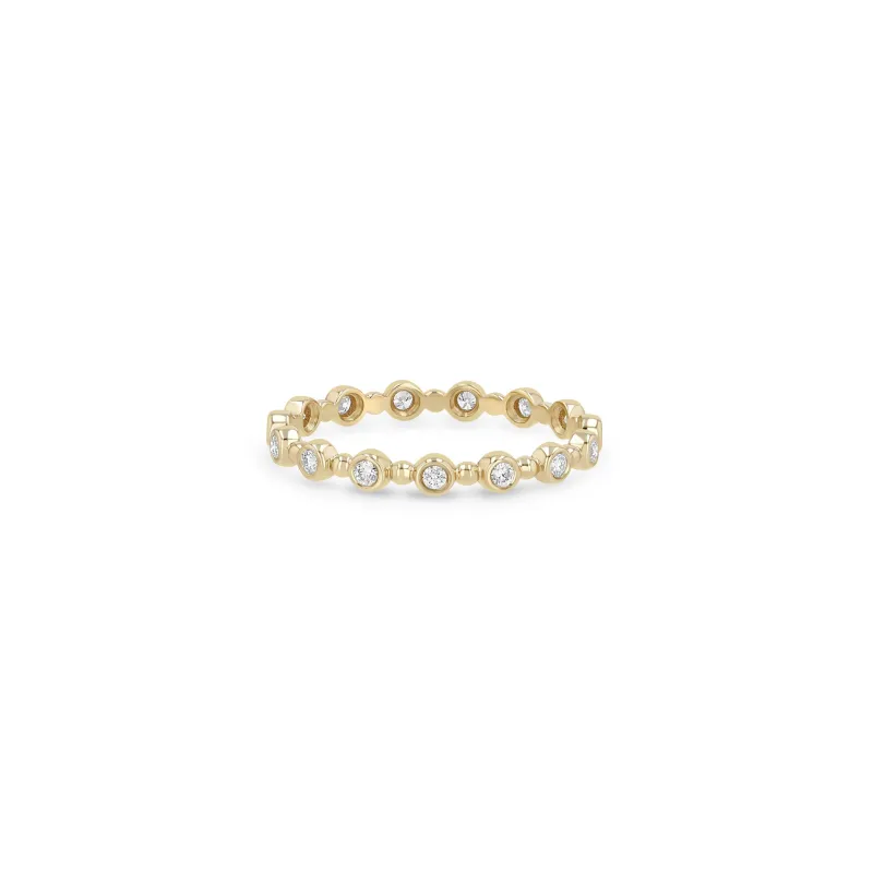 14k Alternating Diamond Bezel & Bead Eternity Ring sold by Zoe Chicco
