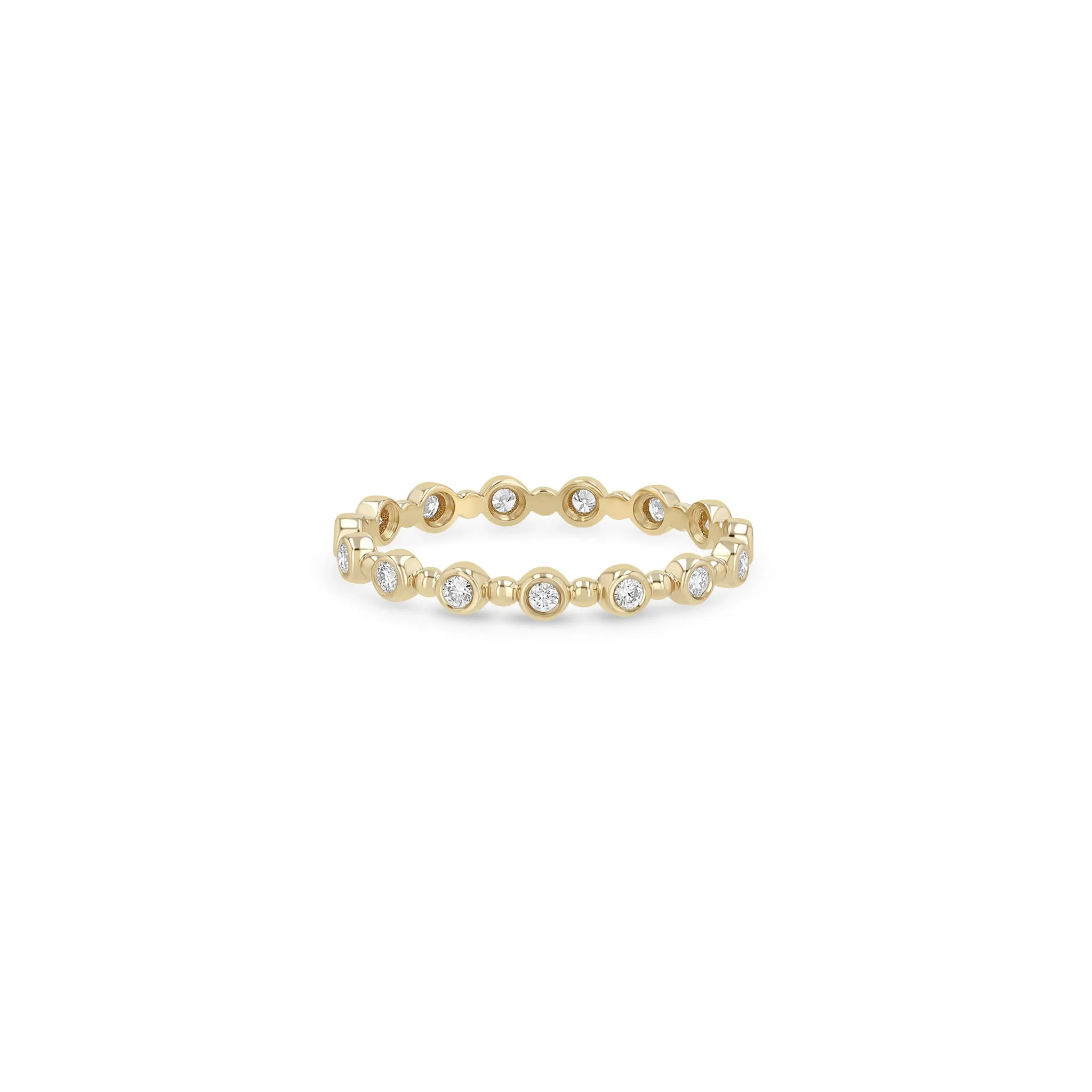 14k Alternating Diamond Bezel & Bead Eternity Ring sold by Zoe Chicco