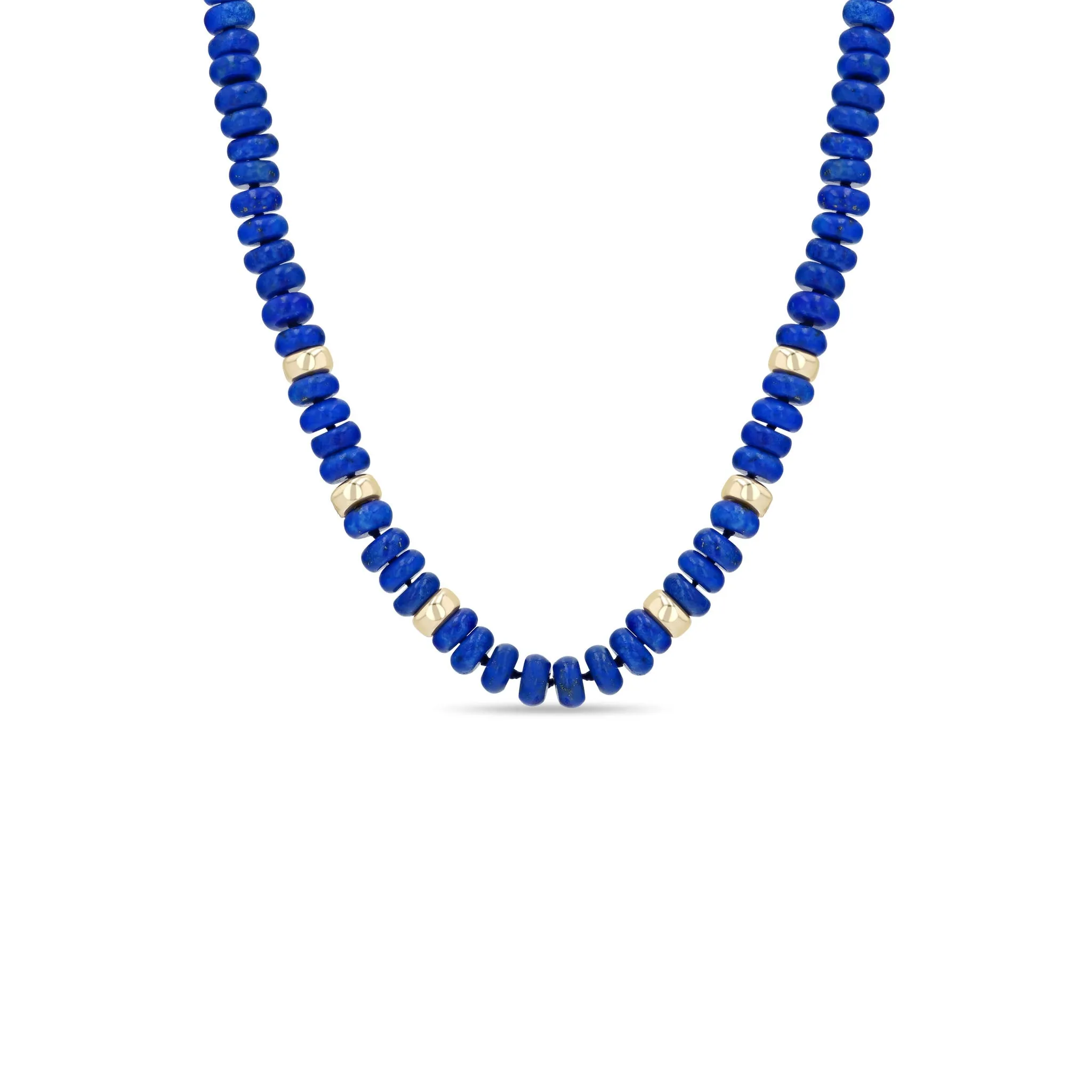 14k Gold & Lapis Rondelle Bead Necklace sold by Zoe Chicco