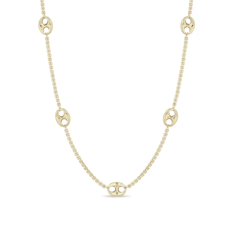 14k 5 Large Mariner Link Station Box Chain Necklace sold by Zoe Chicco