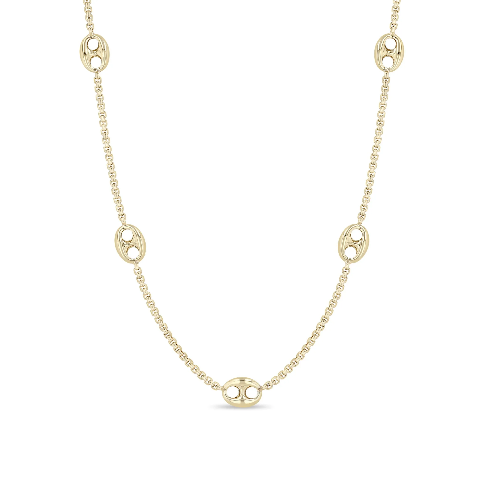 14k 5 Large Mariner Link Station Box Chain Necklace sold by Zoe Chicco