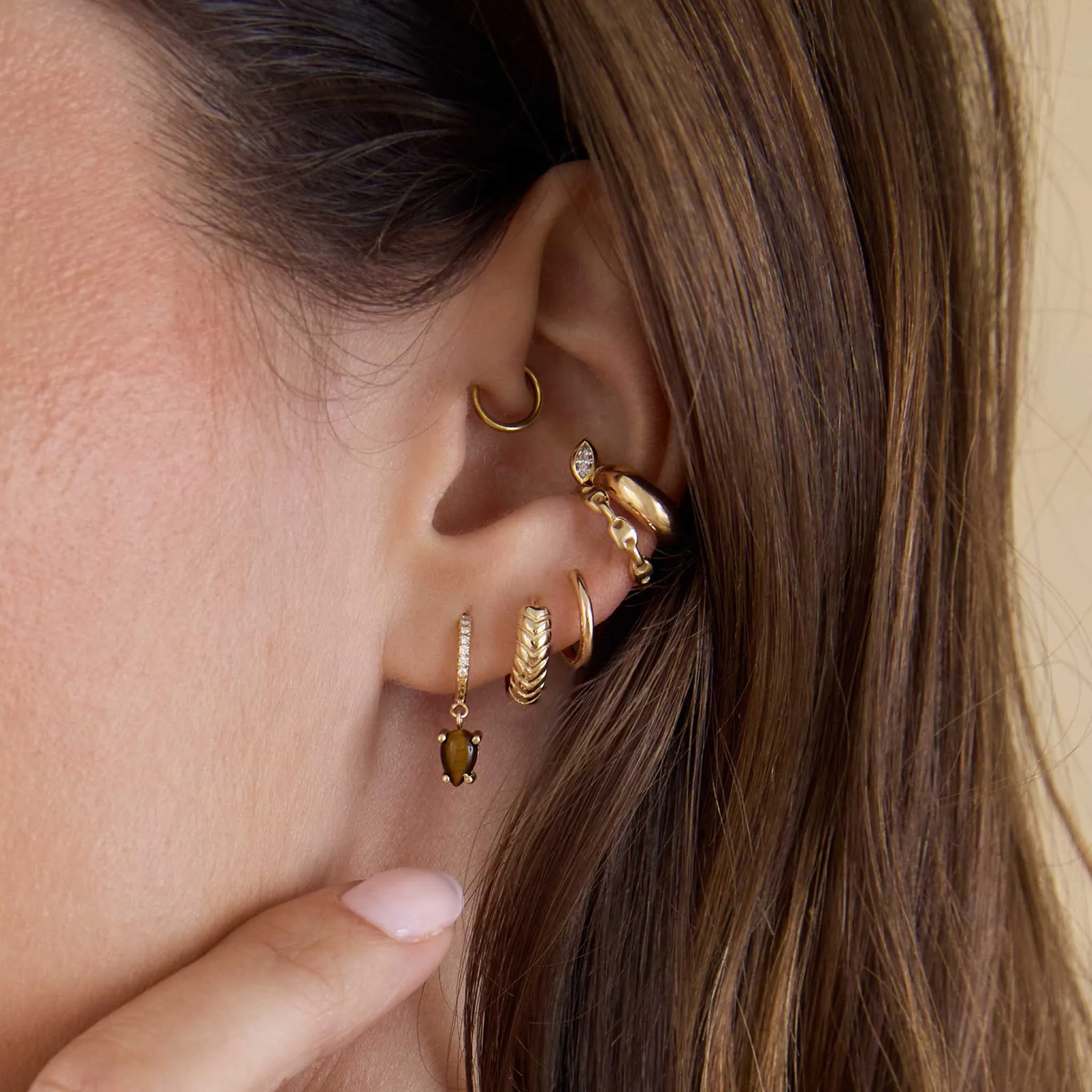 14k Gold Small Mariner Chain Ear Cuff sold by Zoe Chicco product image thumbnail 2