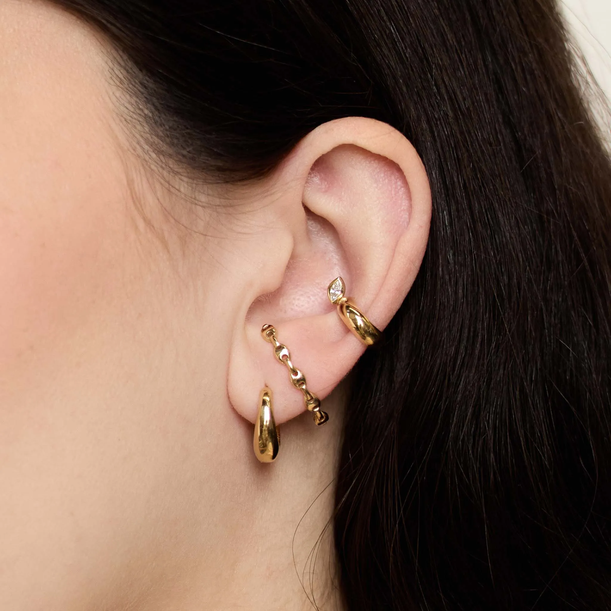 14k Gold Small Mariner Chain Cuff Stud sold by Zoe Chicco product image thumbnail 2