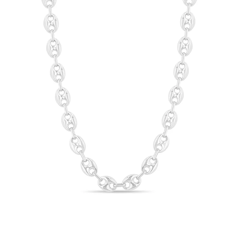 Sterling Silver Large Puffed Mariner Chain Necklace sold by Zoe Chicco