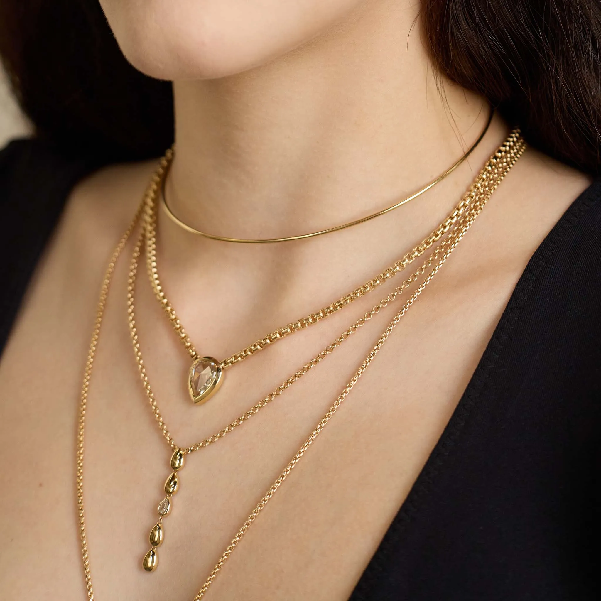 14k Gold Wire Choker Necklace sold by Zoe Chicco product image thumbnail 2