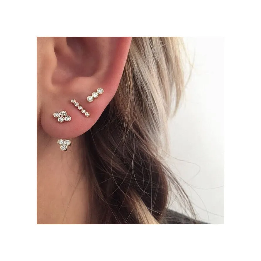 14k Small Quad Diamond Stud - SALE sold by Zoe Chicco product image thumbnail 2