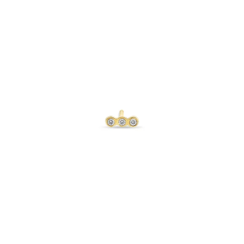 14k 3 Tiny Diamond Bezel Stud - SALE sold by Zoe Chicco