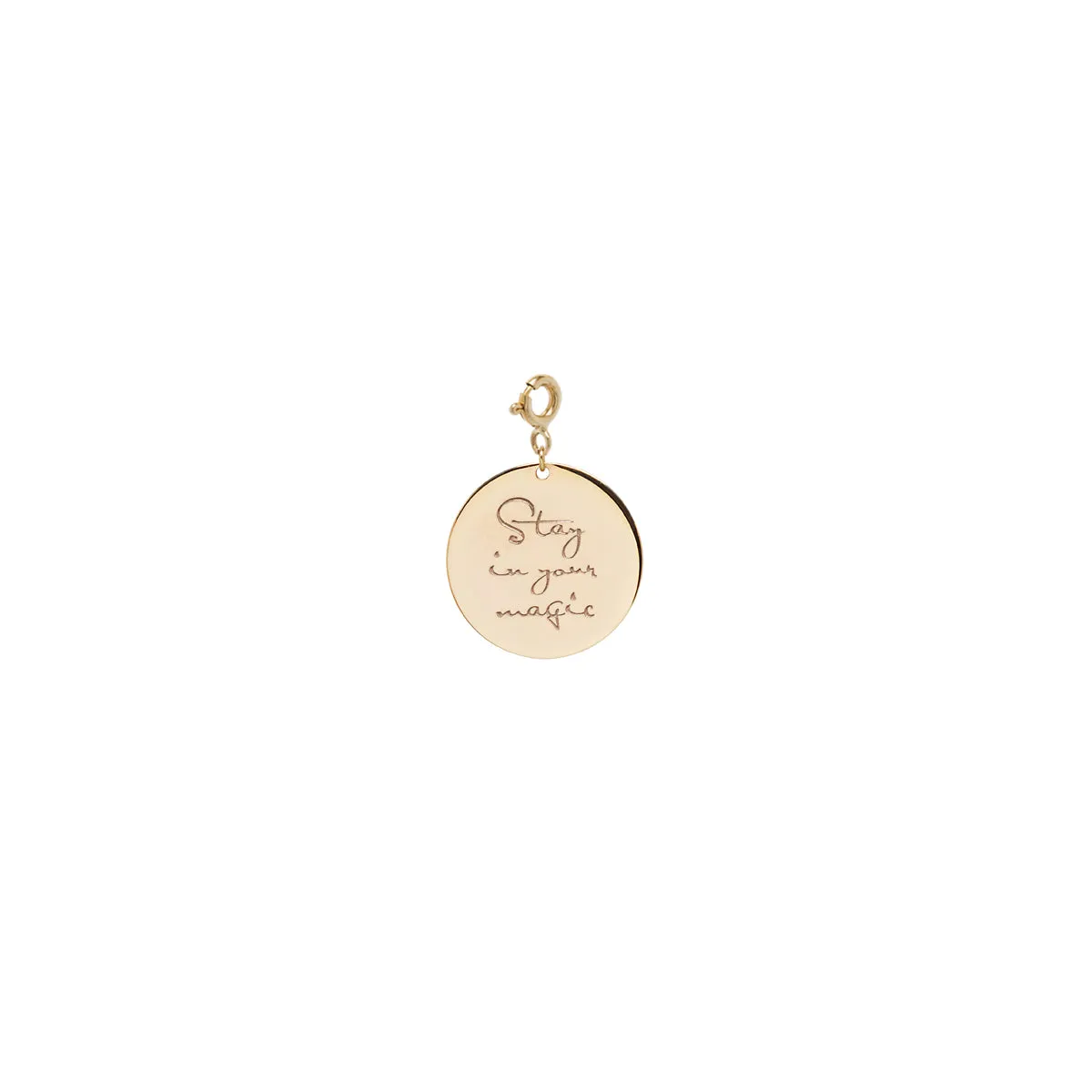 14k Small Mantra Medallion Disc Charm - SALE sold by Zoe Chicco