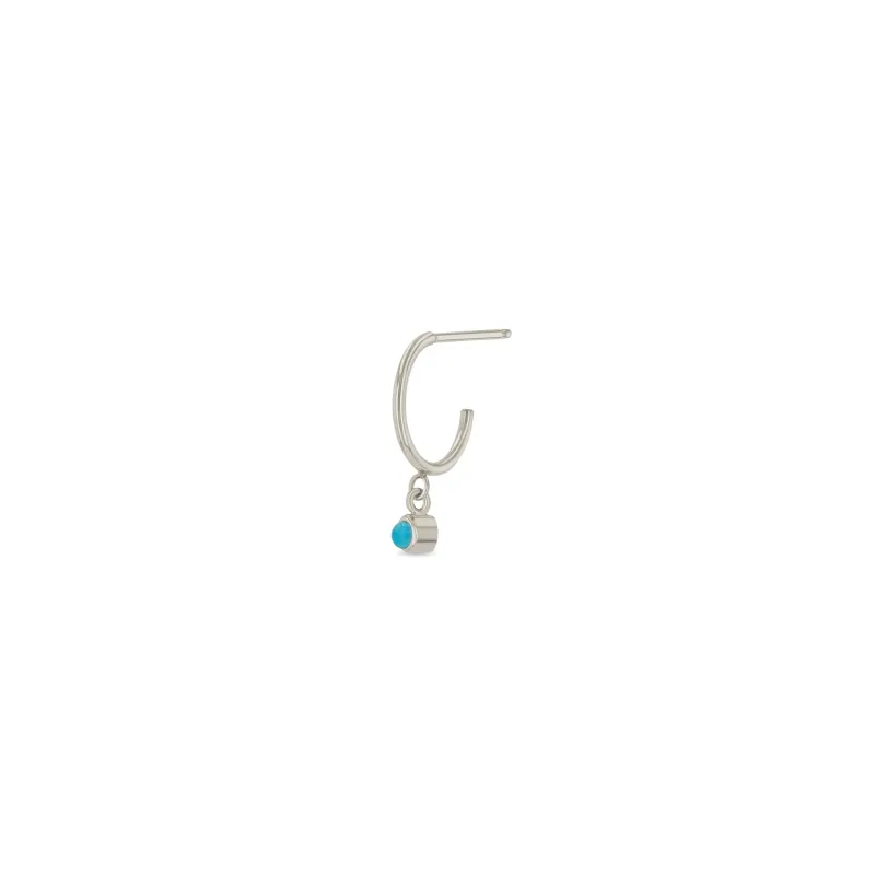 14k Dangling Turquoise Huggie Hoop - SALE sold by Zoe Chicco