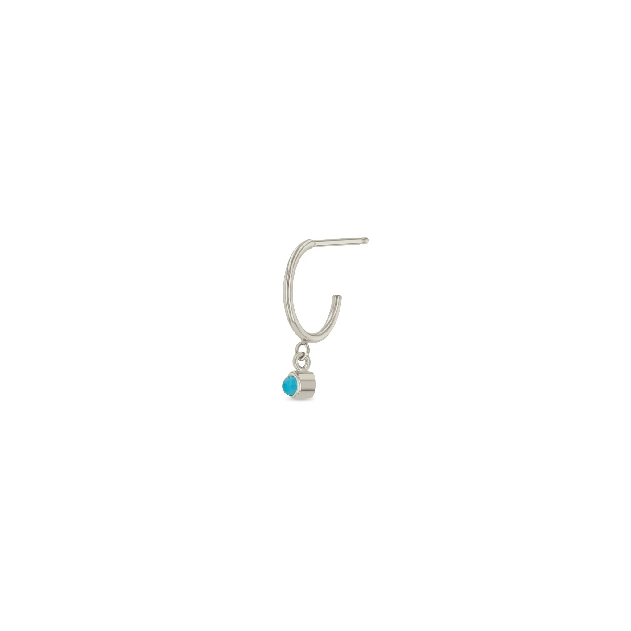 14k Dangling Turquoise Huggie Hoop - SALE sold by Zoe Chicco