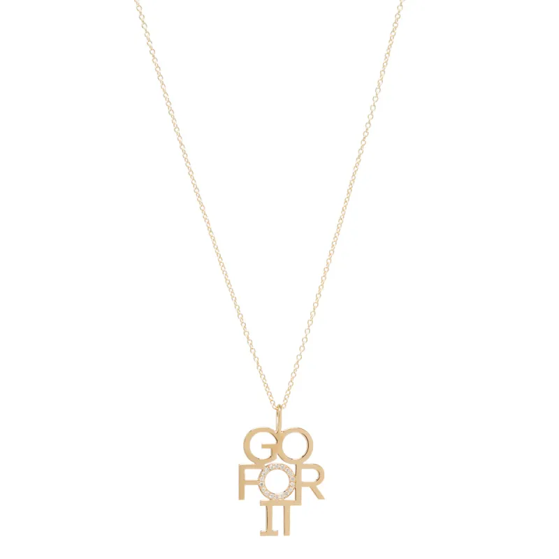 14k Gold GO FOR IT Necklace - SALE made by Zoe Chicco