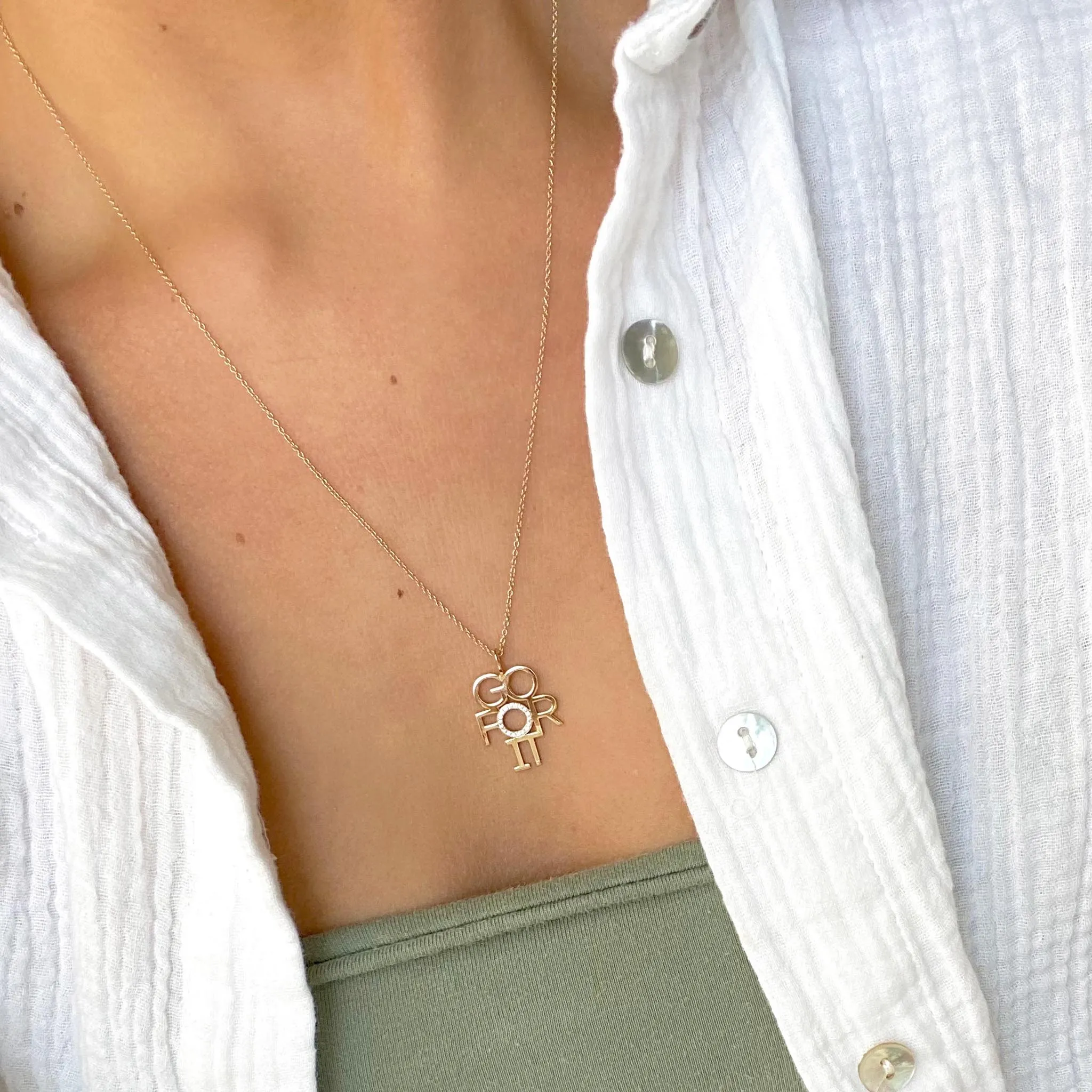 14k Gold GO FOR IT Necklace - SALE sold by Zoe Chicco product image thumbnail 3