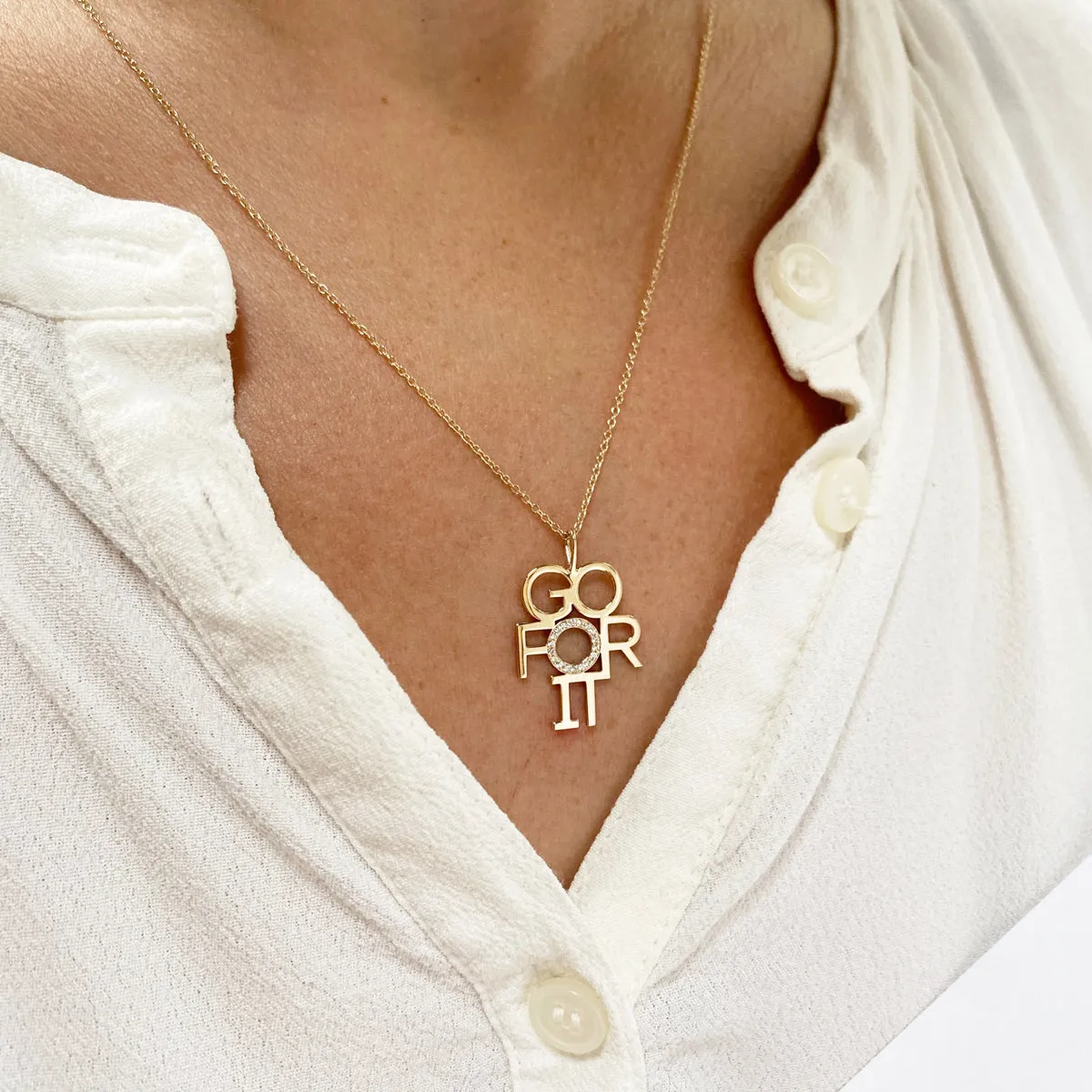 14k Gold GO FOR IT Necklace - SALE sold by Zoe Chicco product image thumbnail 2