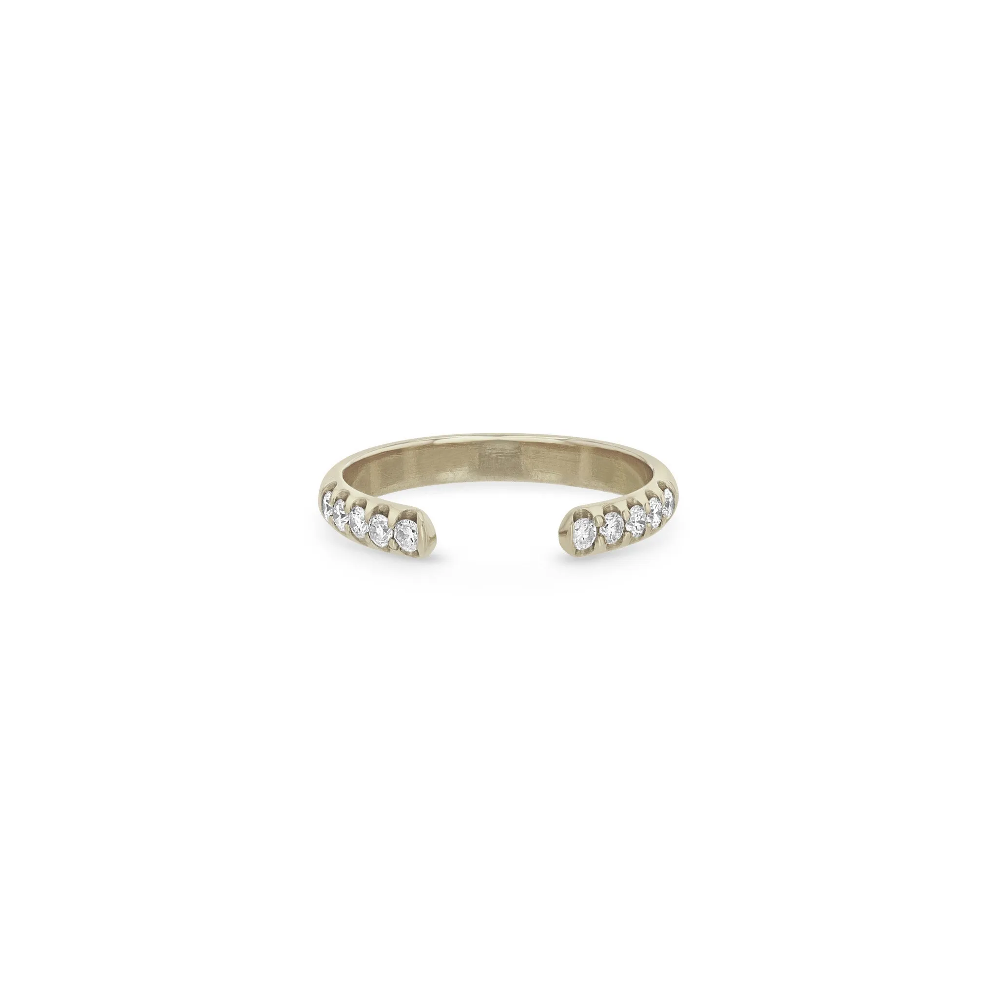 14k Open Half Round Ring with 10 Pavé Diamonds - SALE sold by Zoe Chicco