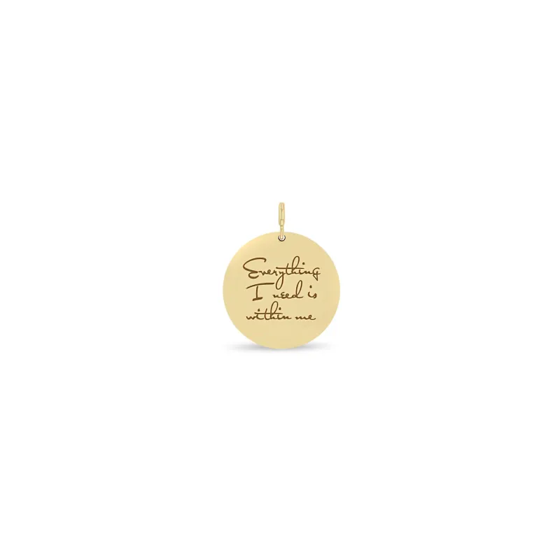 14k Medium Mantra Charm Pendant - SALE sold by Zoe Chicco