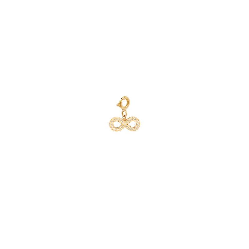 14k Midi Bitty Pavé Diamond Infinity Charm - SALE sold by Zoe Chicco