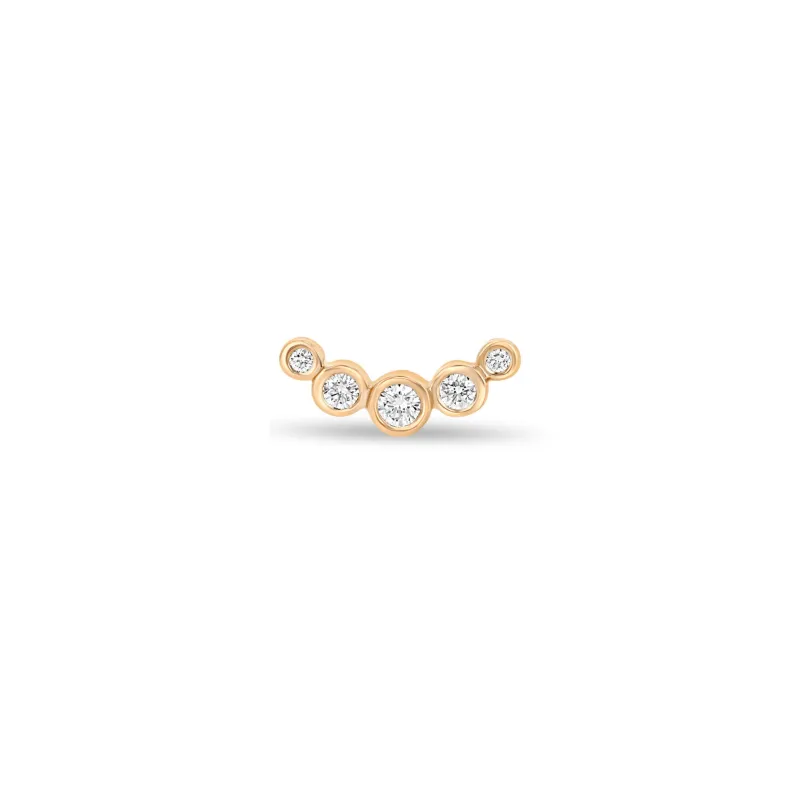 14k 5 Graduated Diamond Bezel Curve Stud - SALE sold by Zoe Chicco