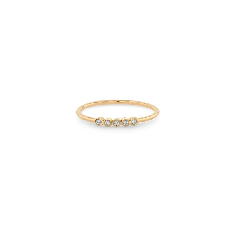 14k 5 Tiny Diamond Bezel Ring - SALE sold by Zoe Chicco