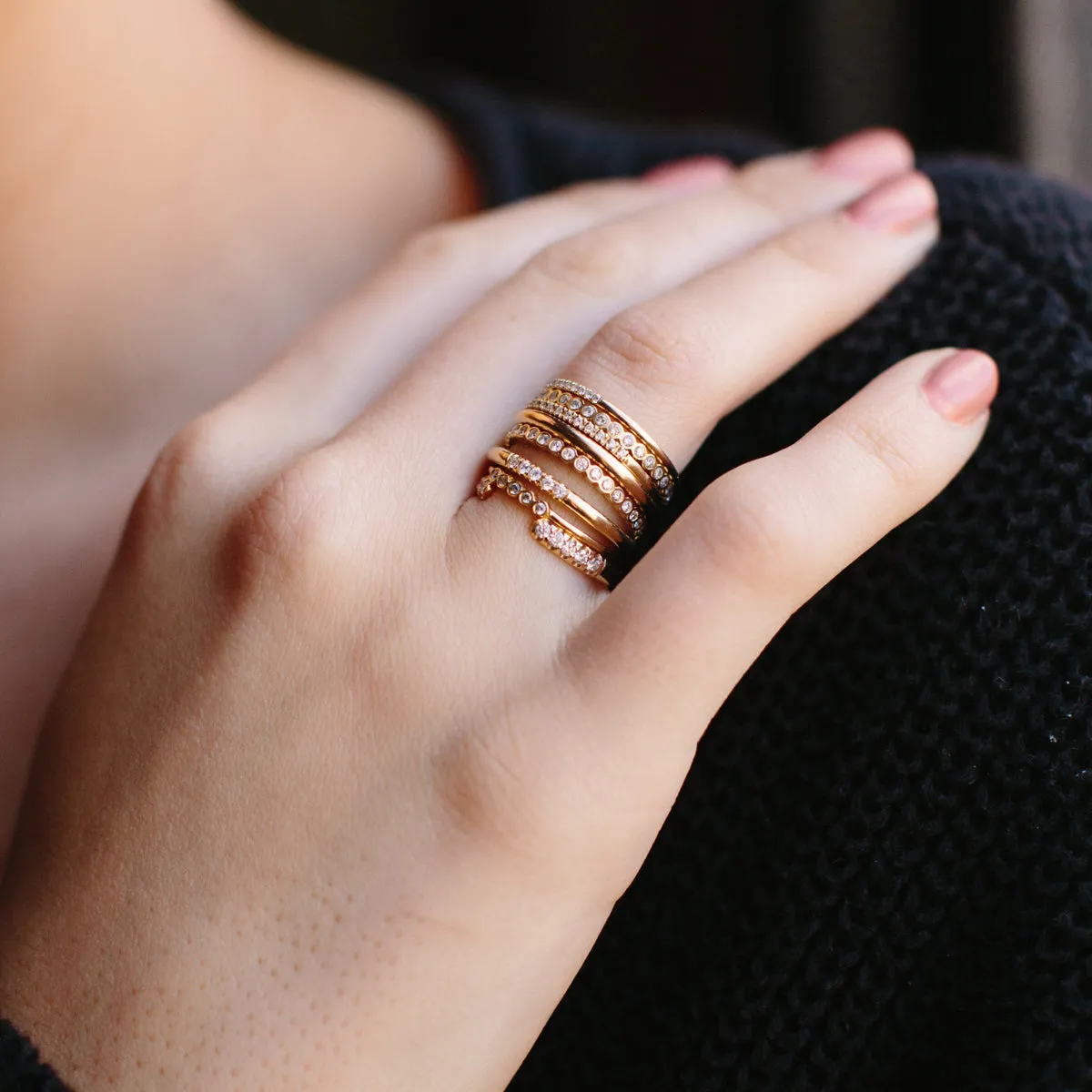 14k 5 Tiny Diamond Bezel Ring - SALE sold by Zoe Chicco product image thumbnail 3