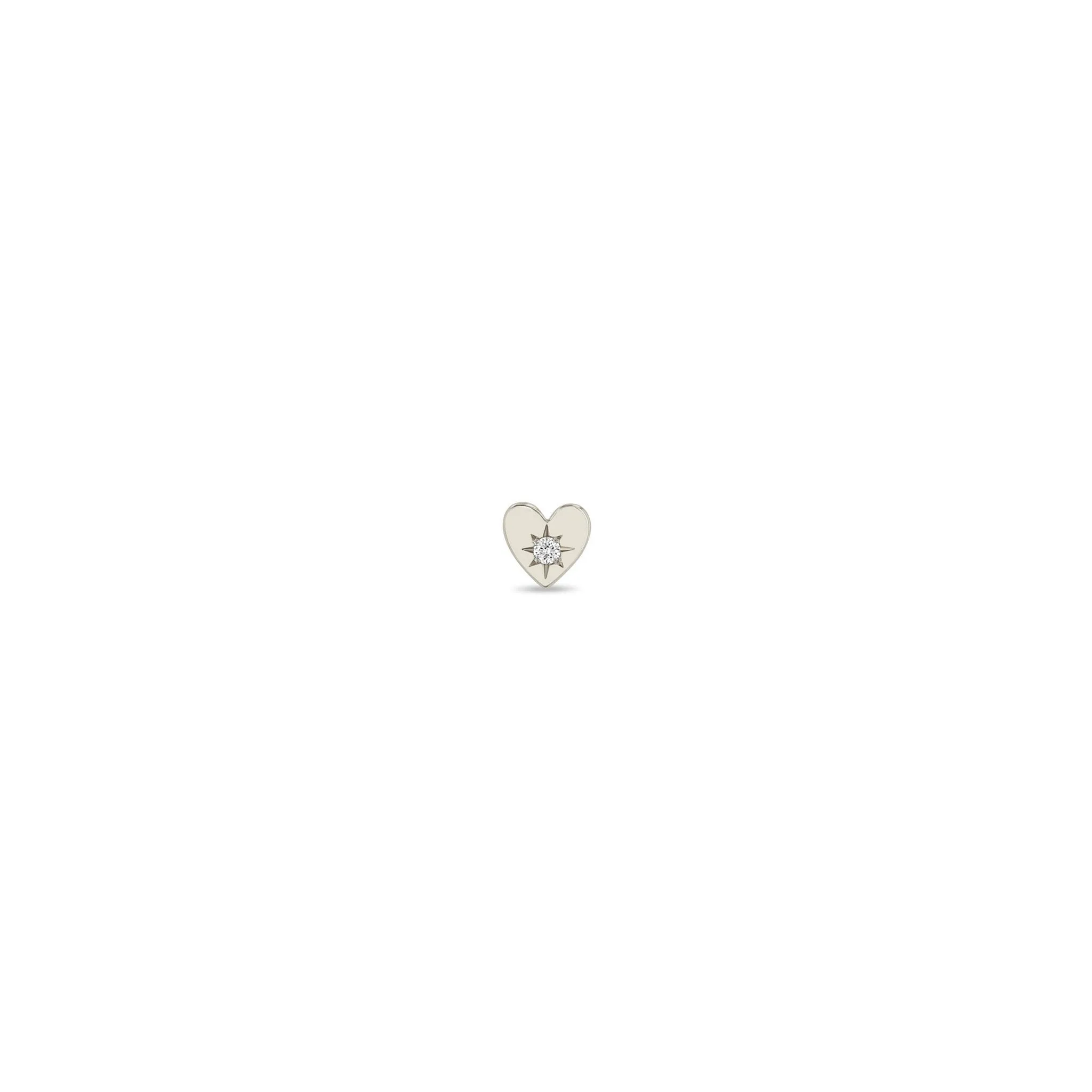 14k Itty Bitty Star Set Diamond Heart Stud sold by Zoe Chicco product image thumbnail 5