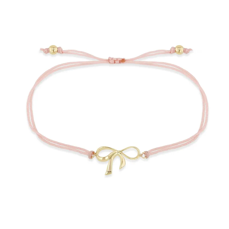 14k Gold Bow Thick Cord Bracelet sold by Zoe Chicco