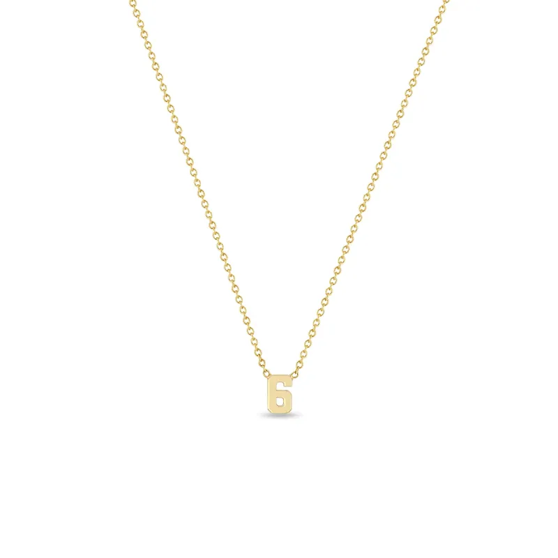 14k Gold Custom Varsity Number Necklace sold by Zoe Chicco