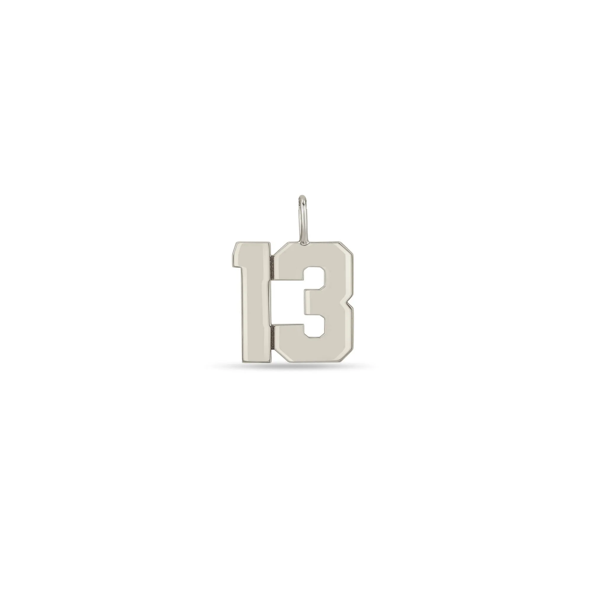 14k Single Custom Large Varsity Number Charm Pendant sold by Zoe Chicco product image thumbnail 4