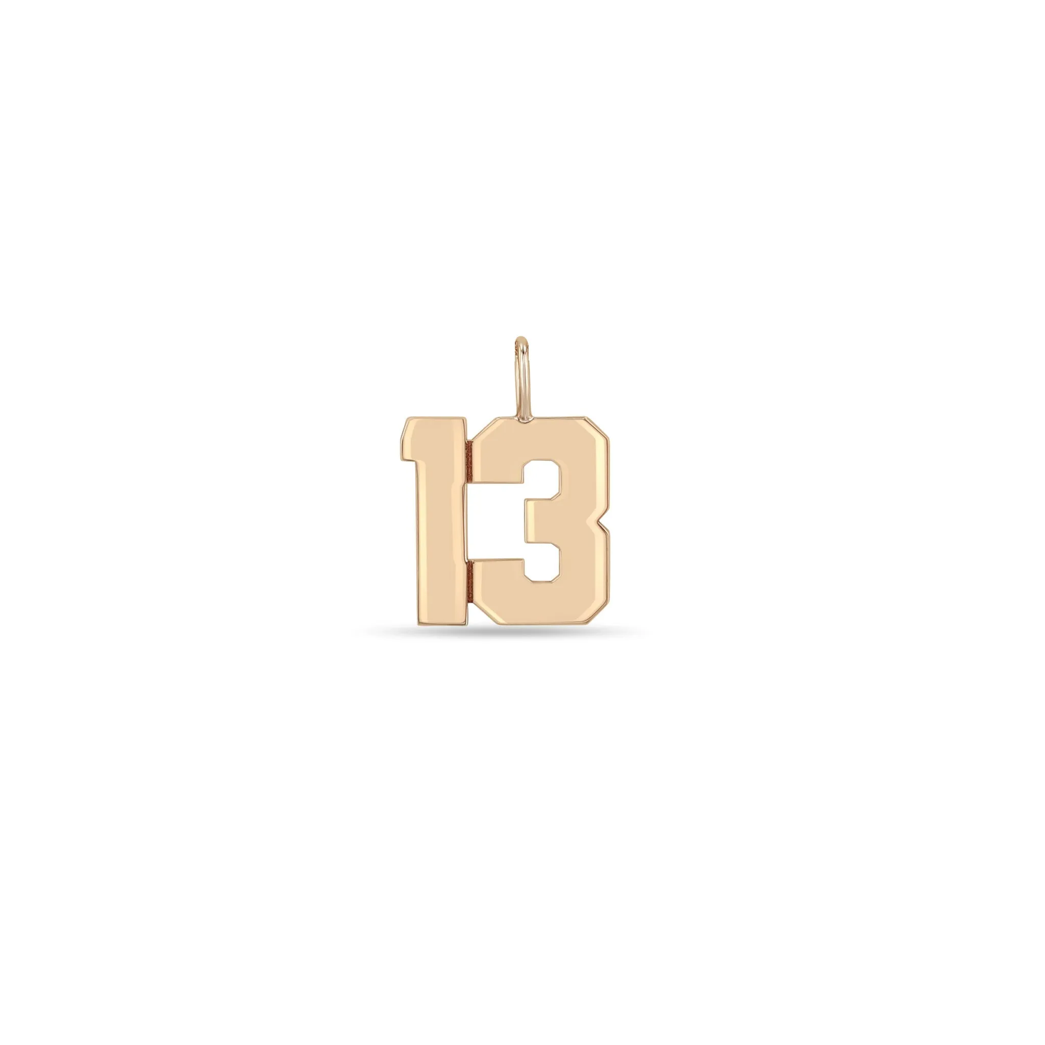 14k Single Custom Large Varsity Number Charm Pendant sold by Zoe Chicco product image thumbnail 3