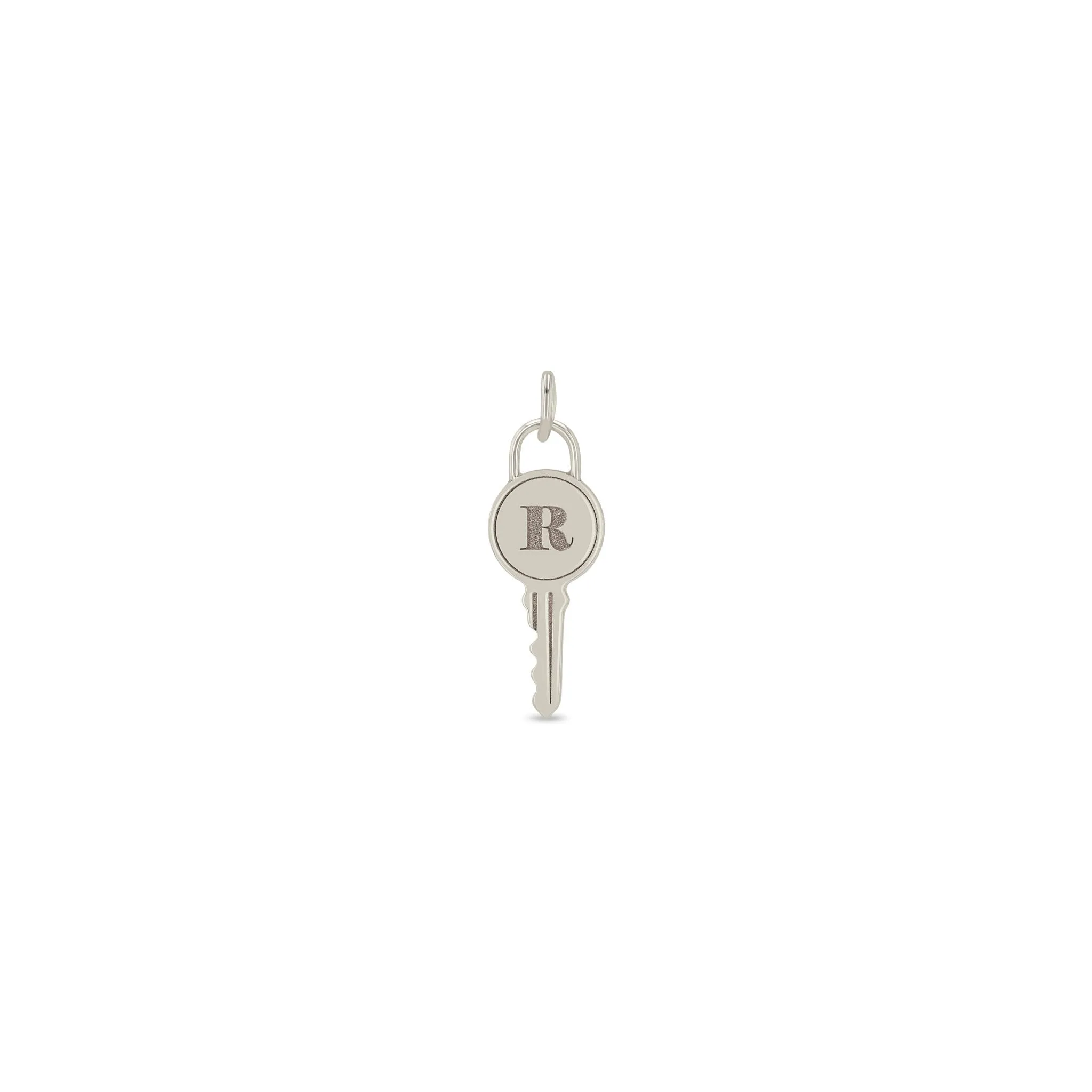 14k Single Engraved Initial Letter Key Charm Pendant sold by Zoe Chicco product image thumbnail 3