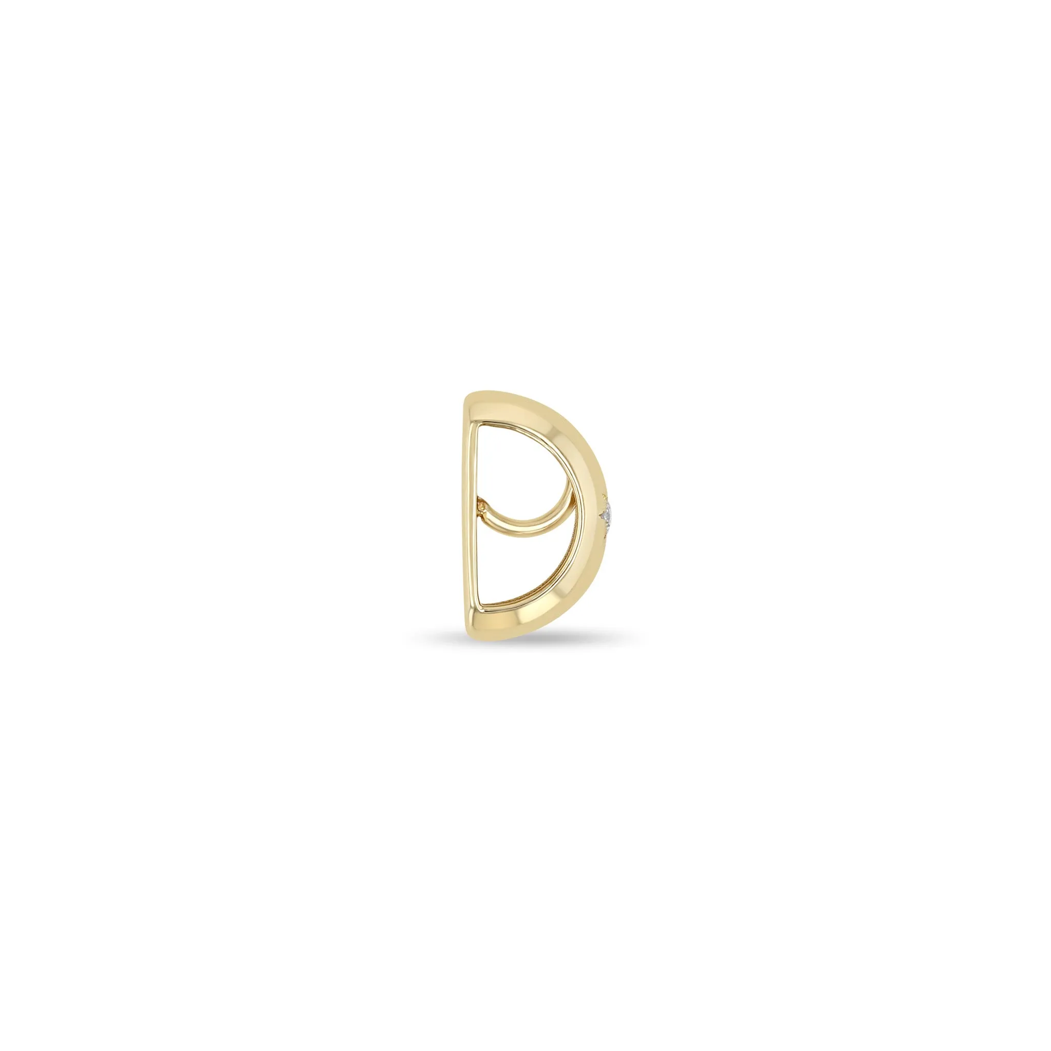 14k Brushed Gold Engraved Initial Letter Half Round Slide Bead Charm sold by Zoe Chicco product image thumbnail 3
