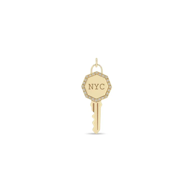 14k Single New York City "NYC" Key Charm Pendant sold by Zoe Chicco