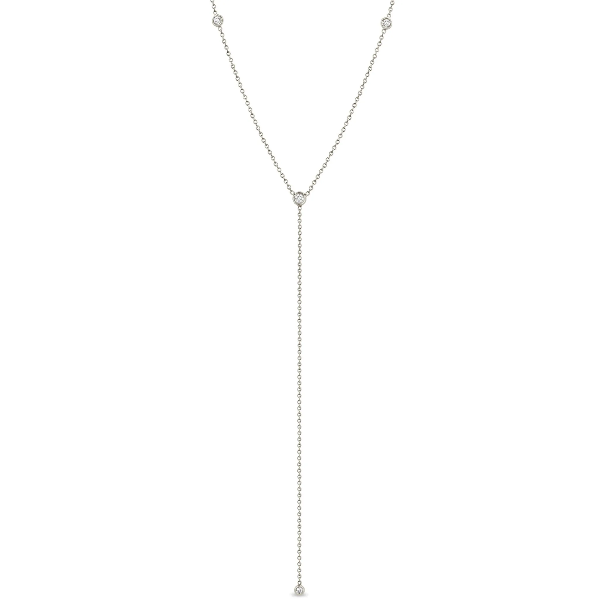 14k 4 Floating Diamonds Lariat Necklace sold by Zoe Chicco product image thumbnail 4