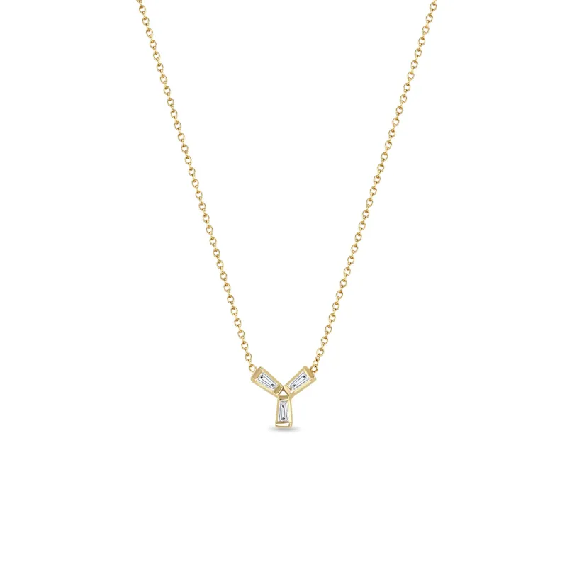14k Tapered Baguette Trio Necklace - SALE sold by Zoe Chicco