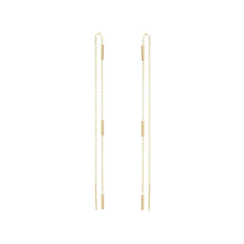 14k 3 Tiny Bars Threader Earrings - SALE sold by Zoe Chicco