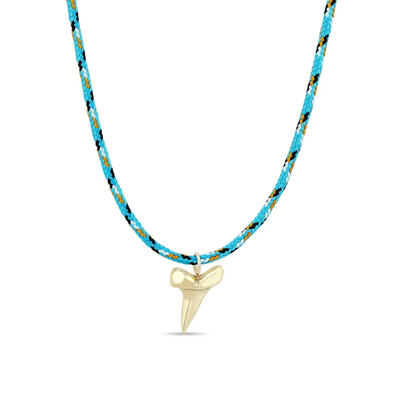 14k Shark Tooth Paracord Necklace sold by Zoe Chicco