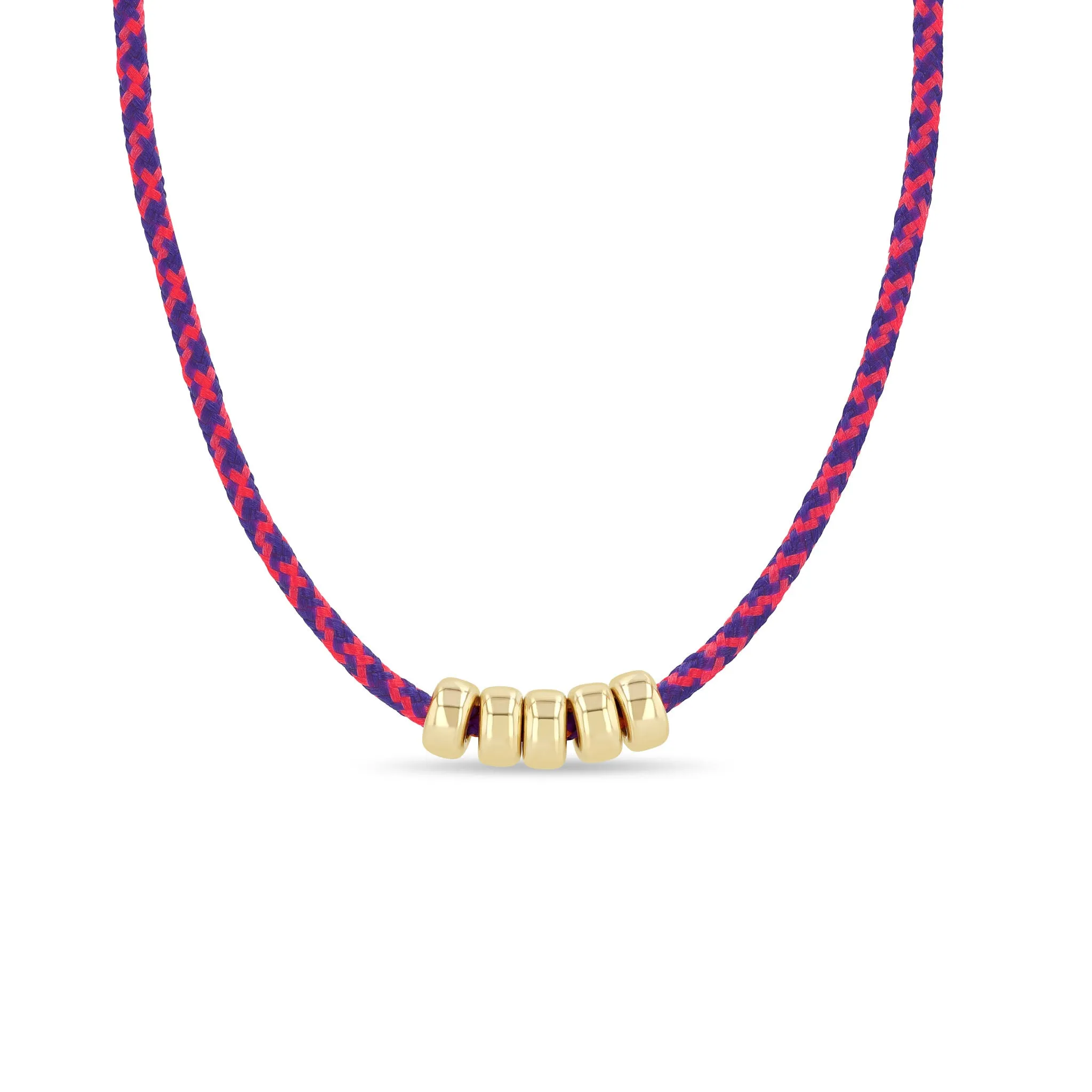 14k 6mm Gold Rondelle Bead Paracord Necklace sold by Zoe Chicco